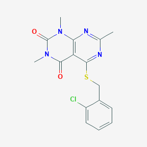 5-[(2-Chlorophenyl)methylsulfanyl]-1,3,7-trimethylpyrimido[4,5-d]pyrimidine-2,4-dione