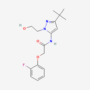 molecular formula C17H22FN3O3 B2416564 N-(3-(tert-butyl)-1-(2-hydroxyethyl)-1H-pyrazol-5-yl)-2-(2-fluorophenoxy)acetamide CAS No. 1219901-78-6