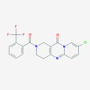 molecular formula C19H13ClF3N3O2 B2416572 8-chloro-2-(2-(trifluoromethyl)benzoyl)-3,4-dihydro-1H-dipyrido[1,2-a:4',3'-d]pyrimidin-11(2H)-one CAS No. 2034532-81-3