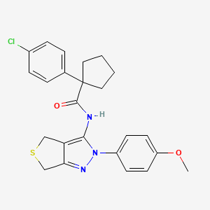 molecular formula C24H24ClN3O2S B2416575 1-(4-chlorophenyl)-N-(2-(4-methoxyphenyl)-4,6-dihydro-2H-thieno[3,4-c]pyrazol-3-yl)cyclopentanecarboxamide CAS No. 450343-64-3