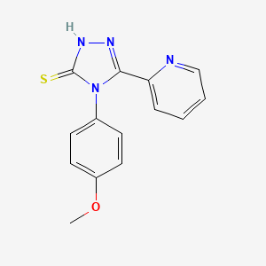 molecular formula C14H12N4OS B2416580 4-(4-methoxyphenyl)-5-(pyridin-2-yl)-4H-1,2,4-triazole-3-thiol CAS No. 63279-73-2