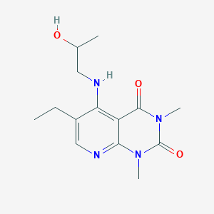 molecular formula C14H20N4O3 B2416584 6-ethyl-5-((2-hydroxypropyl)amino)-1,3-dimethylpyrido[2,3-d]pyrimidine-2,4(1H,3H)-dione CAS No. 946305-17-5