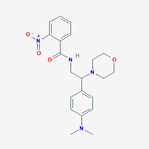 molecular formula C21H26N4O4 B2416588 N-(2-(4-(二甲氨基)苯基)-2-吗啉乙基)-2-硝基苯甲酰胺 CAS No. 897620-12-1