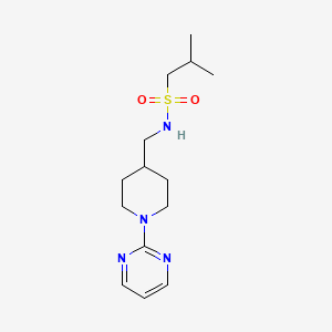 molecular formula C14H24N4O2S B2416597 2-methyl-N-((1-(pyrimidin-2-yl)piperidin-4-yl)methyl)propane-1-sulfonamide CAS No. 1235151-60-6