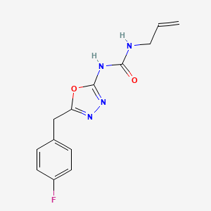 molecular formula C13H13FN4O2 B2416602 1-Allyl-3-(5-(4-fluorobenzyl)-1,3,4-oxadiazol-2-yl)urea CAS No. 1209936-51-5