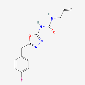 molecular formula C13H13FN4O2 B2416602 1-烯丙基-3-(5-(4-氟苄基)-1,3,4-恶二唑-2-基)脲 CAS No. 1209936-51-5