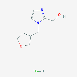 molecular formula C9H15ClN2O2 B2416604 [1-(Oxolan-3-ylmethyl)imidazol-2-yl]methanol;hydrochloride CAS No. 2247103-09-7