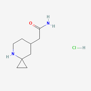 molecular formula C9H17ClN2O B2416608 2-(4-Azaspiro[2.5]octan-7-yl)acetamide;hydrochloride CAS No. 2243513-89-3