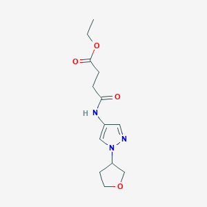 molecular formula C13H19N3O4 B2416613 ethyl 4-oxo-4-((1-(tetrahydrofuran-3-yl)-1H-pyrazol-4-yl)amino)butanoate CAS No. 1797638-35-7