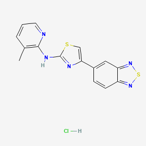 molecular formula C15H12ClN5S2 B2416625 4-(benzo[c][1,2,5]thiadiazol-5-yl)-N-(3-methylpyridin-2-yl)thiazol-2-amine hydrochloride CAS No. 2034315-88-1