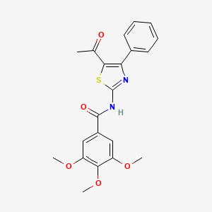 molecular formula C21H20N2O5S B2416628 N-(5-acetyl-4-phenyl-1,3-thiazol-2-yl)-3,4,5-trimethoxybenzamide CAS No. 313391-59-2
