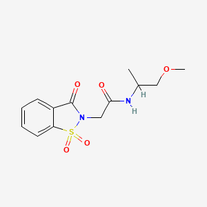 molecular formula C13H16N2O5S B2416629 2-(1,1-二氧化-3-氧代-1,2-苯并噻唑-2(3H)-基)-N-(1-甲氧基丙烷-2-基)乙酰胺 CAS No. 878723-45-6