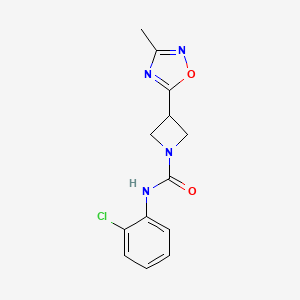 molecular formula C13H13ClN4O2 B2416639 N-(2-氯苯基)-3-(3-甲基-1,2,4-恶二唑-5-基)氮杂环丁烷-1-甲酰胺 CAS No. 1323657-88-0