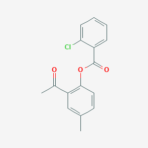 molecular formula C16H13ClO3 B241665 2-Acetyl-4-methylphenyl 2-chlorobenzoate 