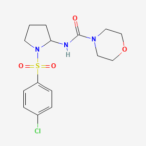 molecular formula C15H20ClN3O4S B2416653 N-[1-(4-氯苯基)磺酰基吡咯烷-2-基]吗啉-4-甲酰胺 CAS No. 438481-06-2