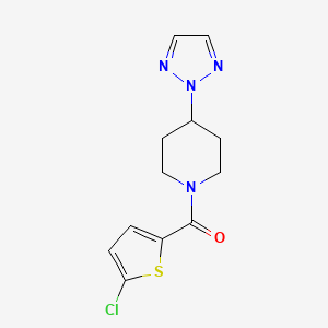 molecular formula C12H13ClN4OS B2416655 (4-(2H-1,2,3-三唑-2-基)哌啶-1-基)(5-氯噻吩-2-基)甲酮 CAS No. 2197751-99-6