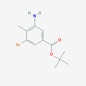 molecular formula C12H16BrNO2 B2416659 Tert-butyl 3-amino-5-bromo-4-methylbenzoate CAS No. 2287273-83-8