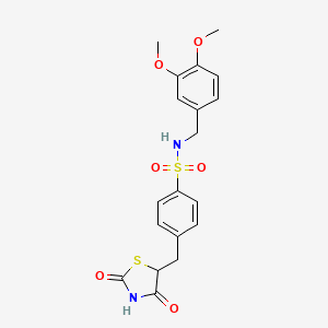 N-(3,4-dimethoxybenzyl)-4-[(2,4-dioxo-1,3-thiazolan-5-yl)methyl]benzenesulfonamide