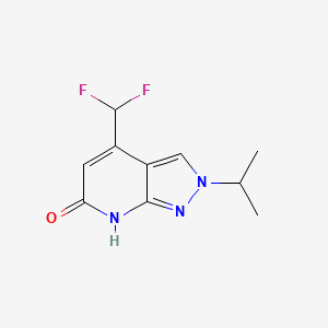 molecular formula C10H11F2N3O B2416669 4-(Difluoromethyl)-2-isopropyl-2H-pyrazolo[3,4-b]pyridin-6(7H)-one CAS No. 1018126-31-2