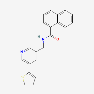 molecular formula C21H16N2OS B2416671 N-((5-(thiophen-2-yl)pyridin-3-yl)methyl)-1-naphthamide CAS No. 2034596-66-0