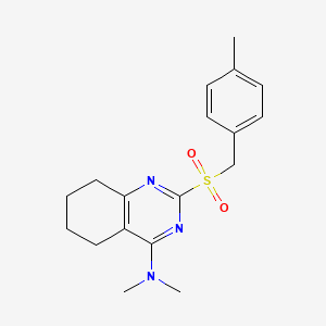 molecular formula C18H23N3O2S B2416680 N,N-dimethyl-2-[(4-methylbenzyl)sulfonyl]-5,6,7,8-tetrahydro-4-quinazolinamine CAS No. 672951-65-4
