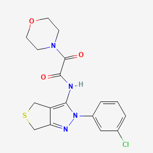 molecular formula C17H17ClN4O3S B2416684 N-(2-(3-chlorophenyl)-4,6-dihydro-2H-thieno[3,4-c]pyrazol-3-yl)-2-morpholino-2-oxoacetamide CAS No. 899755-81-8