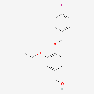 molecular formula C16H17FO3 B2416688 {3-Ethoxy-4-[(4-fluorobenzyl)oxy]phenyl}methanol CAS No. 861433-56-9