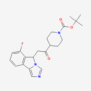 molecular formula C22H26FN3O3 B2416689 1-Boc-4-[2-(6-氟-5H-咪唑并[5,1-a]异吲哚-5-基)乙酰基]哌啶 CAS No. 2155874-61-4
