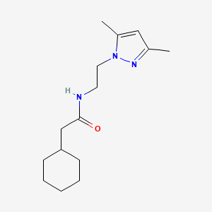 2-cyclohexyl-N-(2-(3,5-dimethyl-1H-pyrazol-1-yl)ethyl)acetamide