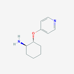 molecular formula C11H16N2O B2416703 (1R,2R)-2-Pyridin-4-yloxycyclohexan-1-amine CAS No. 2277342-49-9