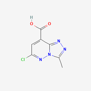 molecular formula C7H5ClN4O2 B2416710 6-Chloro-3-methyl-[1,2,4]triazolo[4,3-b]pyridazine-8-carboxylic acid CAS No. 1416222-83-7