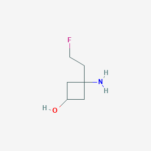 molecular formula C6H12FNO B2416711 3-Amino-3-(2-fluoroethyl)cyclobutan-1-ol CAS No. 2228663-50-9