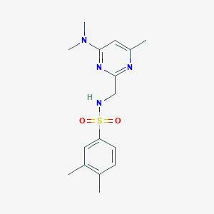 molecular formula C16H22N4O2S B2416714 N-((4-(二甲氨基)-6-甲基嘧啶-2-基)甲基)-3,4-二甲苯磺酰胺 CAS No. 1797718-65-0