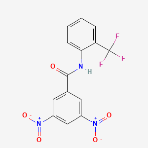 molecular formula C14H8F3N3O5 B2416716 3,5-二硝基-N-[2-(三氟甲基)苯基]苯甲酰胺 CAS No. 346723-59-9