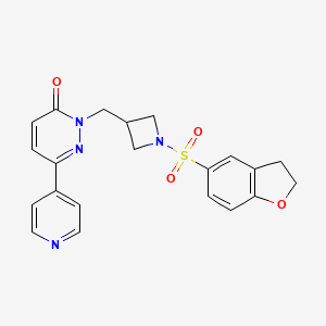 molecular formula C21H20N4O4S B2416719 2-{[1-(2,3-二氢-1-苯并呋喃-5-磺酰基)氮杂环丁-3-基]甲基}-6-(吡啶-4-基)-2,3-二氢哒嗪-3-酮 CAS No. 2199137-95-4