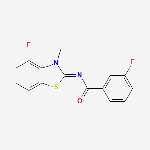 molecular formula C15H10F2N2OS B2416721 3-fluoro-N-(4-fluoro-3-methyl-1,3-benzothiazol-2-ylidene)benzamide CAS No. 868371-13-5