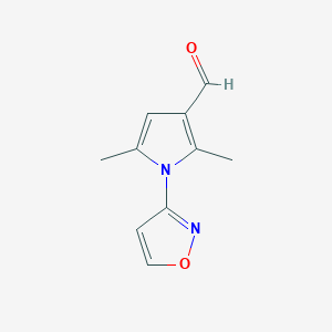 molecular formula C10H10N2O2 B2416722 2,5-二甲基-1-(1,2-噁唑-3-基)-1H-吡咯-3-甲醛 CAS No. 1341721-84-3