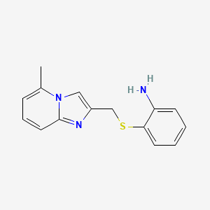 molecular formula C15H15N3S B2416723 2-(5-Methyl-imidazo[1,2-a]pyridin-2-ylmethylsulfanyl)-phenylamine CAS No. 304685-19-6