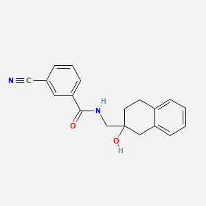 molecular formula C19H18N2O2 B2416724 3-cyano-N-((2-hydroxy-1,2,3,4-tetrahydronaphthalen-2-yl)methyl)benzamide CAS No. 1421477-81-7