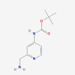 molecular formula C11H17N3O2 B2416726 (2-氨基甲基-吡啶-4-基)-氨基甲酸叔丁酯 CAS No. 887579-50-2