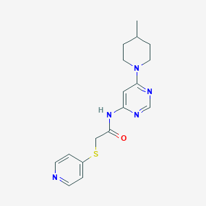 molecular formula C17H21N5OS B2416727 N-(6-(4-methylpiperidin-1-yl)pyrimidin-4-yl)-2-(pyridin-4-ylthio)acetamide CAS No. 1396558-79-4