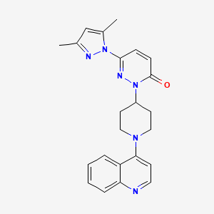 molecular formula C23H24N6O B2416733 6-(3,5-Dimethylpyrazol-1-yl)-2-(1-quinolin-4-ylpiperidin-4-yl)pyridazin-3-one CAS No. 2379983-79-4