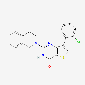 molecular formula C21H16ClN3OS B2416739 7-(2-氯苯基)-2-(3,4-二氢异喹啉-2(1H)-基)噻吩[3,2-d]嘧啶-4(3H)-酮 CAS No. 1242929-70-9