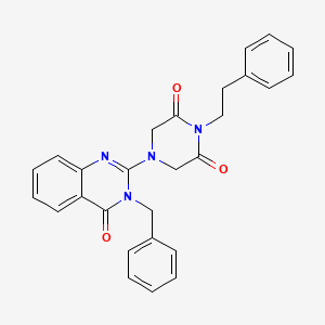 molecular formula C27H24N4O3 B2416746 4-(3-Benzyl-4-oxoquinazolin-2-yl)-1-(2-phenylethyl)piperazine-2,6-dione CAS No. 847566-93-2