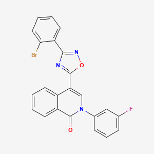 molecular formula C23H13BrFN3O2 B2416750 4-(3-(2-bromophenyl)-1,2,4-oxadiazol-5-yl)-2-(3-fluorophenyl)isoquinolin-1(2H)-one CAS No. 1358824-54-0