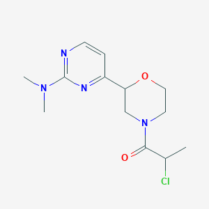 molecular formula C13H19ClN4O2 B2416757 2-Chloro-1-[2-[2-(dimethylamino)pyrimidin-4-yl]morpholin-4-yl]propan-1-one CAS No. 2411270-22-7