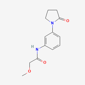 molecular formula C13H16N2O3 B2416760 2-甲氧基-N-(3-(2-氧代吡咯烷-1-基)苯基)乙酰胺 CAS No. 923103-64-4