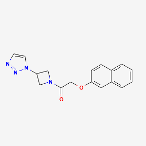 molecular formula C17H16N4O2 B2416761 1-(3-(1H-1,2,3-triazol-1-yl)azetidin-1-yl)-2-(naphthalen-2-yloxy)ethanone CAS No. 2034490-72-5