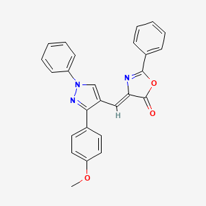 molecular formula C26H19N3O3 B2416766 (Z)-4-((3-(4-methoxyphenyl)-1-phenyl-1H-pyrazol-4-yl)methylene)-2-phenyloxazol-5(4H)-one CAS No. 492427-13-1