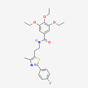 molecular formula C25H29FN2O4S B2416773 3,4,5-triethoxy-N-(2-(2-(4-fluorophenyl)-4-methylthiazol-5-yl)ethyl)benzamide CAS No. 894003-34-0